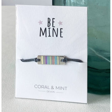 Be Mine - Pastel Bar Charm Coral and Mint